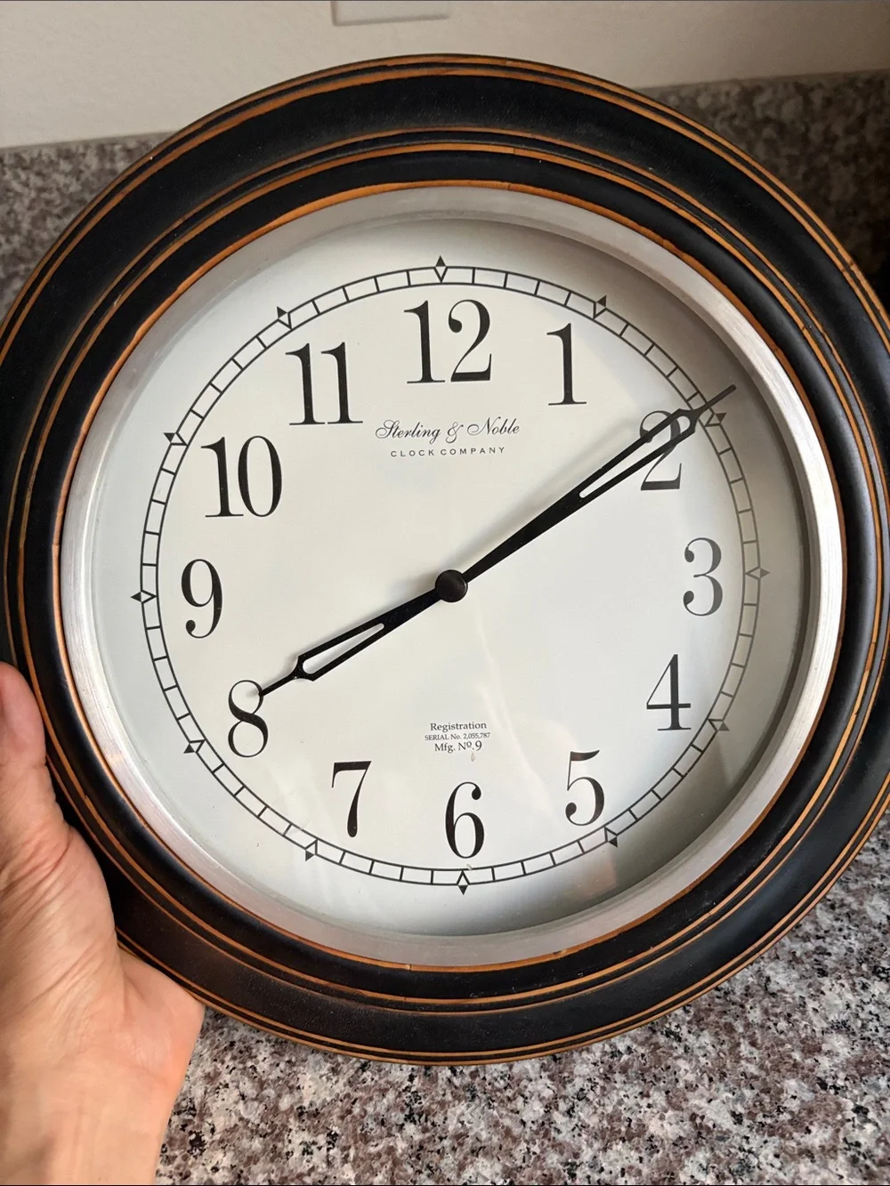 Black and Copper Round Wall Clock